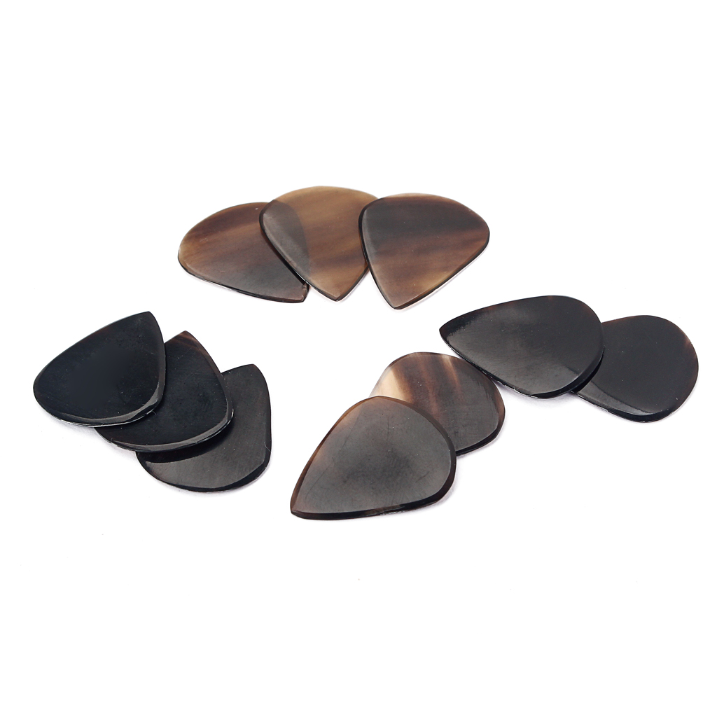 10 Pieces Buffalo Horn Guitar Picks for Bass Mandolin Banjo 0.8--1.2mm