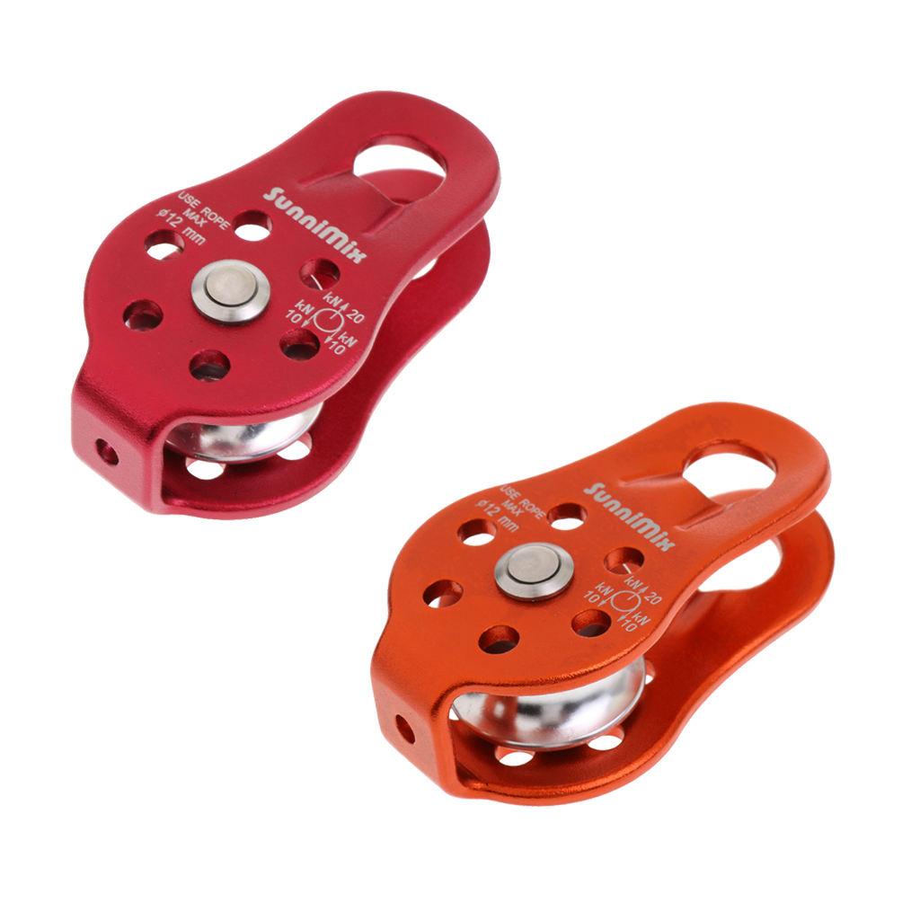 General Purpose Fixed Side Single Climbing Pulley for 8-12mm Rope Climbing for Mountaineering Exploring Rappelling Accessories