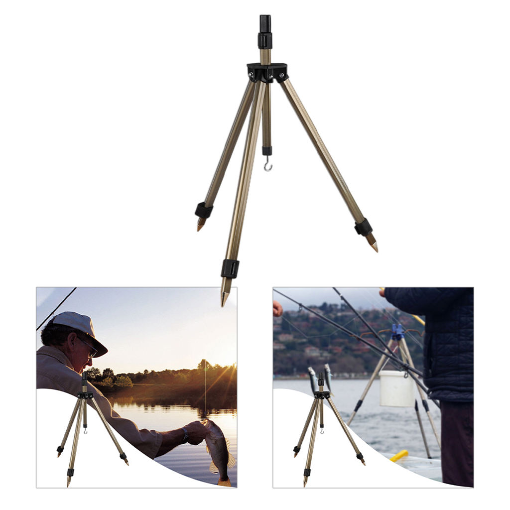 Fishing Rod Stand Foldable Ground Holder Tripod Stand Telescopic Rack for Shore Sea Fish