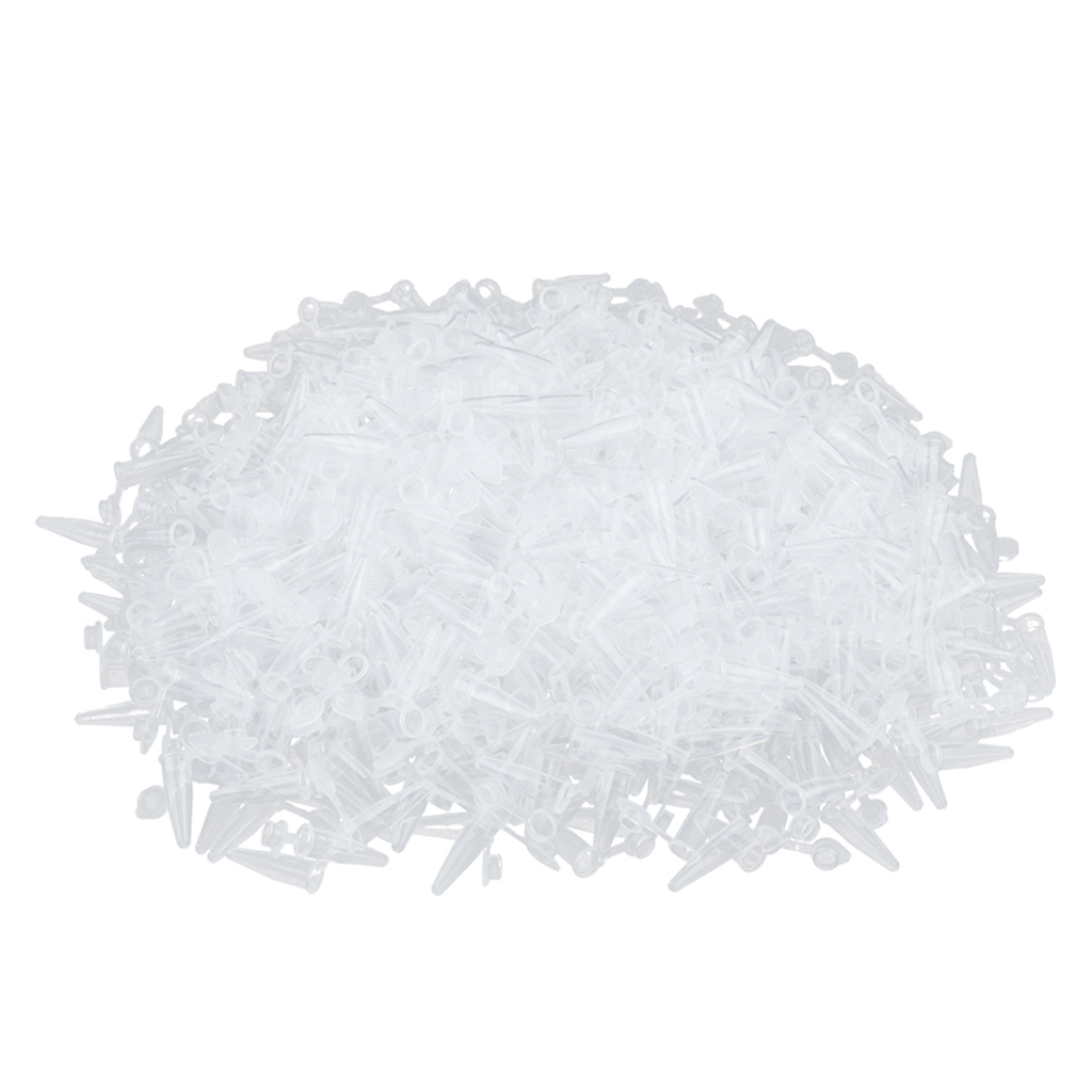 1000 x 0.2ml Plastic Micro Centrifuge Test Tubes Vials with Snap Caps, Premium