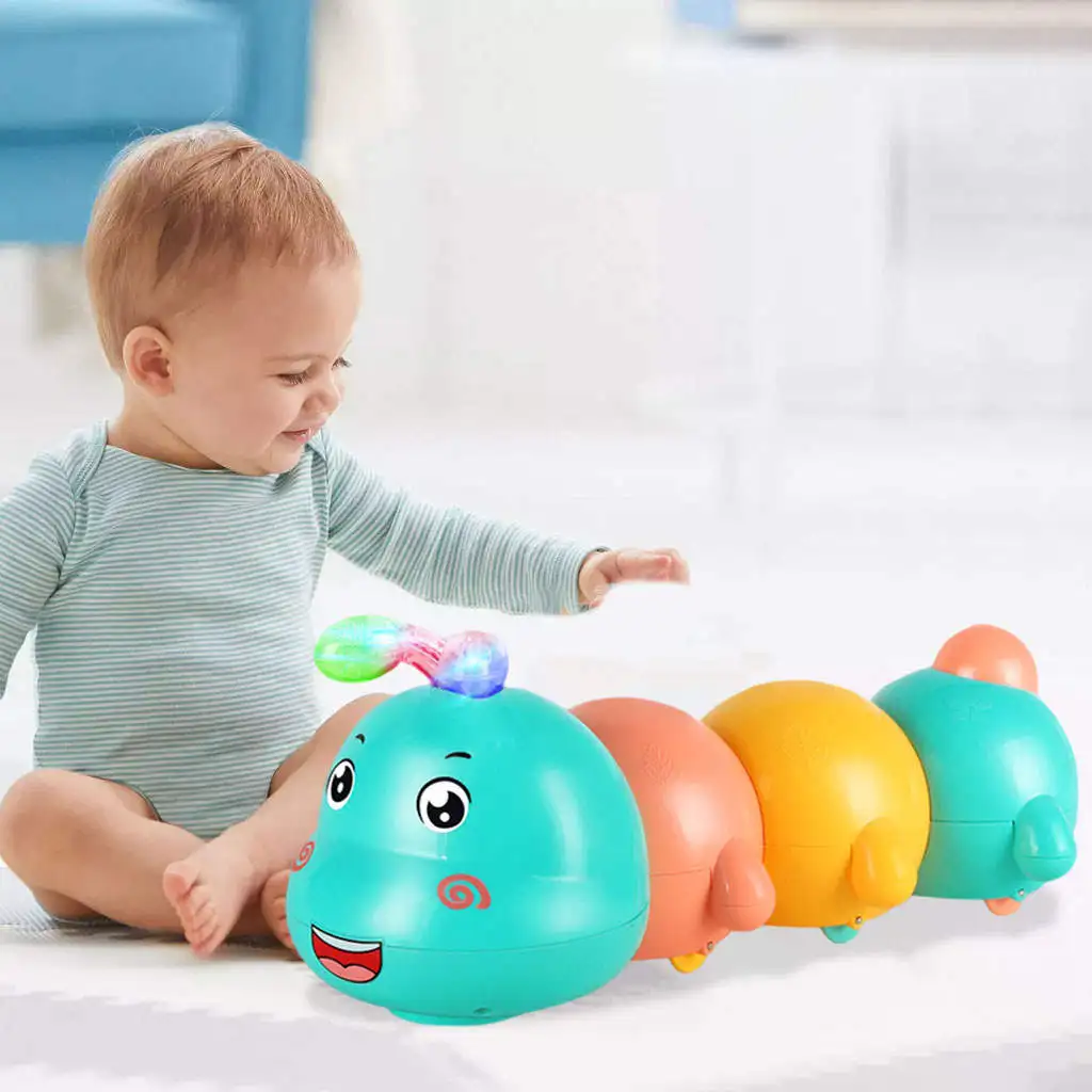 Electric Caterpillar Toy Magnetic Lighting Hand-Eye Coordination Electric Toys for Toddlers
