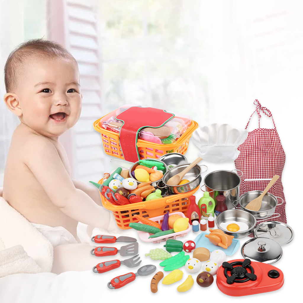 42pcs Deluxe Kids Pretend Play Kitchen Chef Set, Baking Toys Set for Toddlers Boys Girls