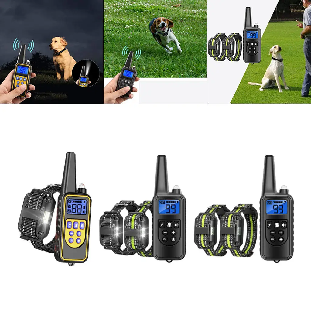 Rechargeable Electr Dog Training Collar Dogs Remote Control Pet Electric Collar Training Aids LCD Display Shock Vibration