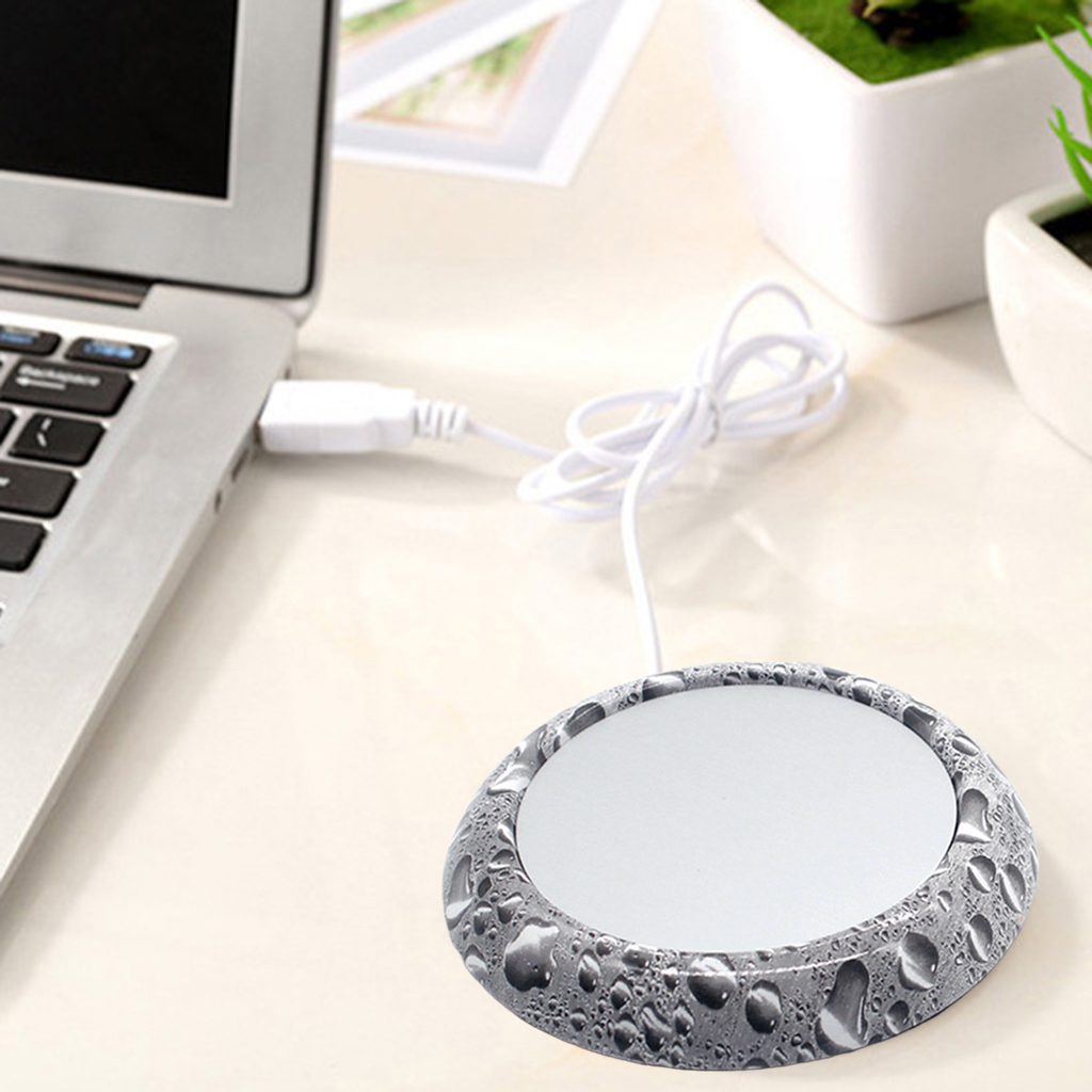 Ceramic Glass Cup Warmer Heat Tea Mug Mat Coaster Keep Coffee Warm Heater Pad 5W, USB Powered