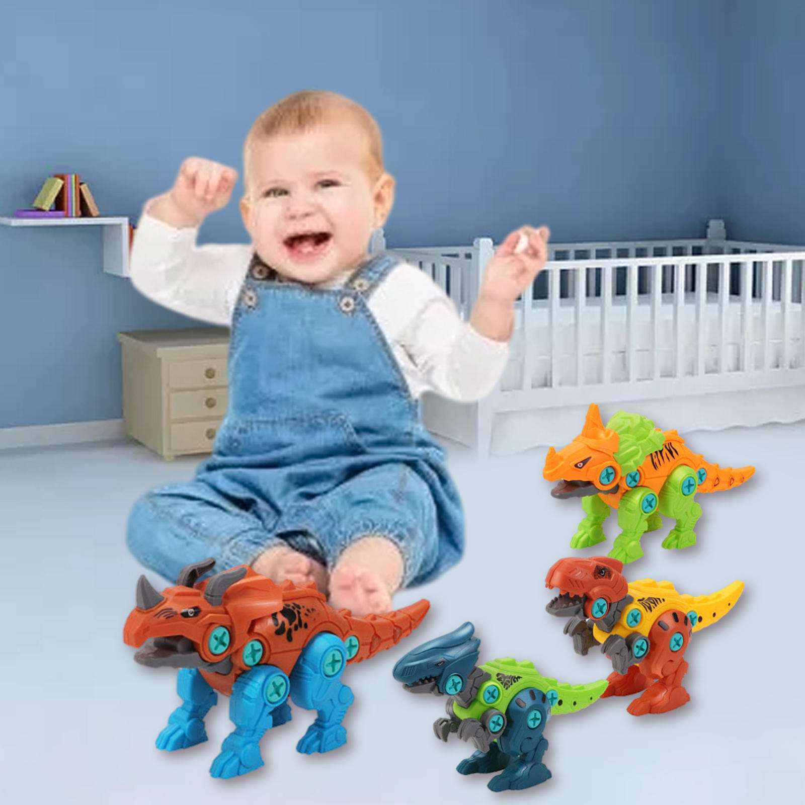 Take Apart Dinosaur Toys Portable Electric Drill Learning Educational Animals Stem Playset for Kids Boys Girls Teenager Toddler