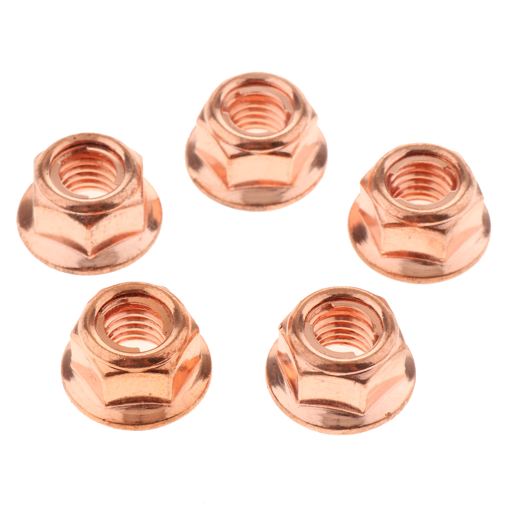 12X M8 Copper Flashed Exhaust Manifold 8mm Nut -High Temperature Nut for 