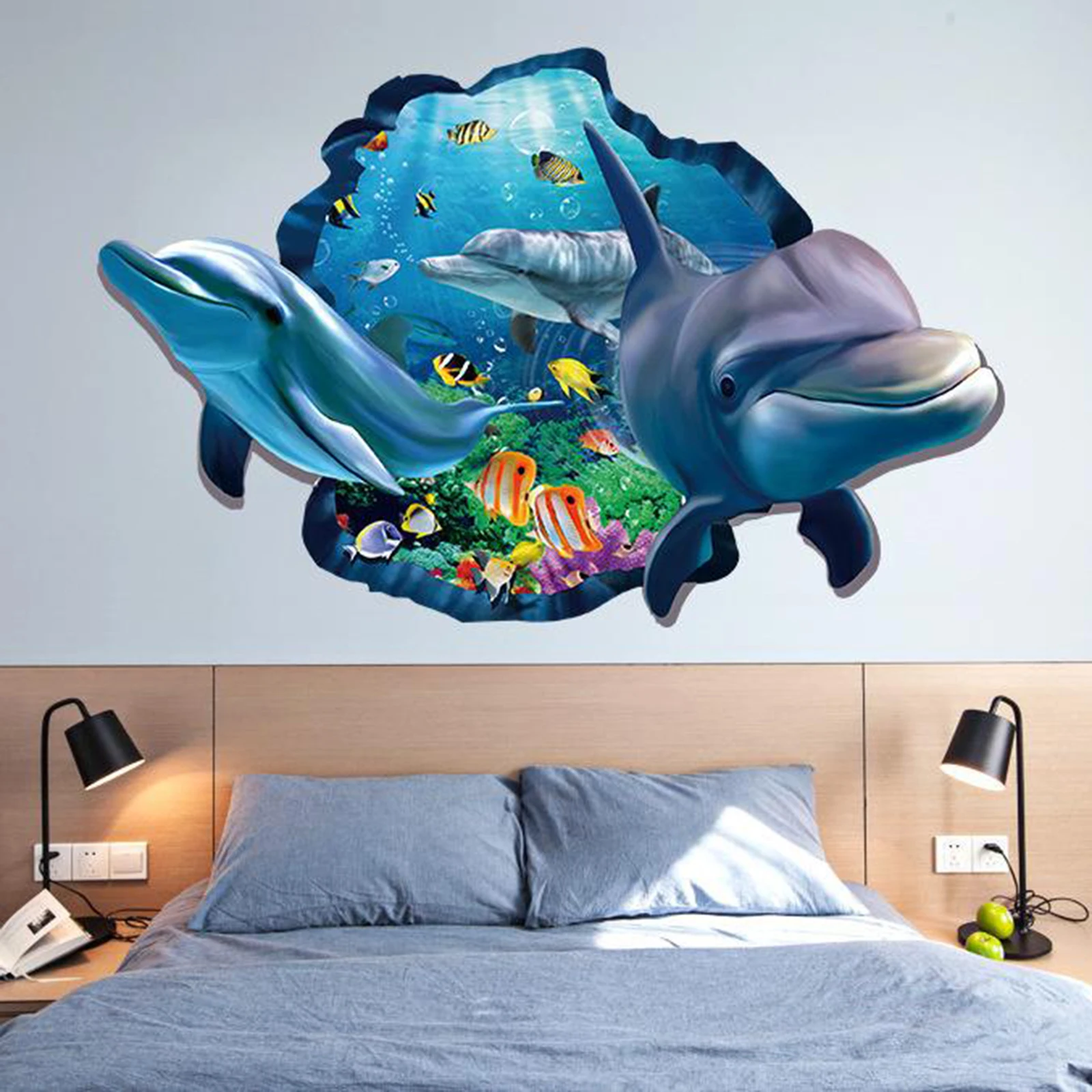 3D Wall Mural Sticker, DIY Vinyl Self-Adhesive Removable Wall Mural Stickers Wallpaper Waterproof Wall Mural for Interior Home