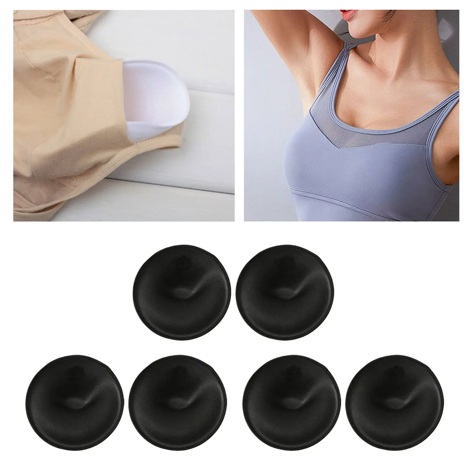 CHICTRY 3/6 Pairs Sponge Bra Inserts Pads Removable Push Up Liner Pad Bra Inserts for Crop Top Bikini Swimsuit Mastectomy