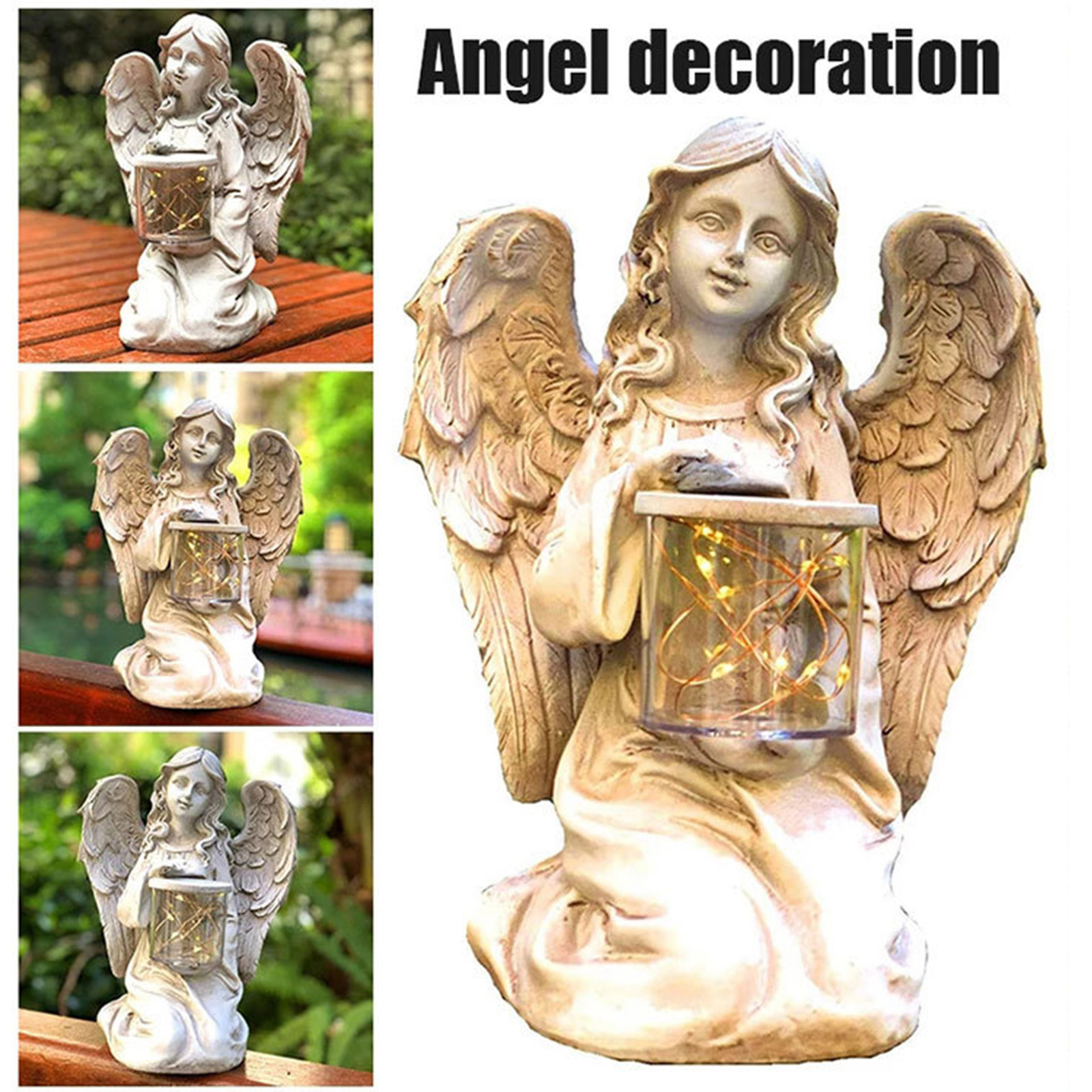 Kneeling Angel Statue in Resin Outdoor Decor Sculpture Collection