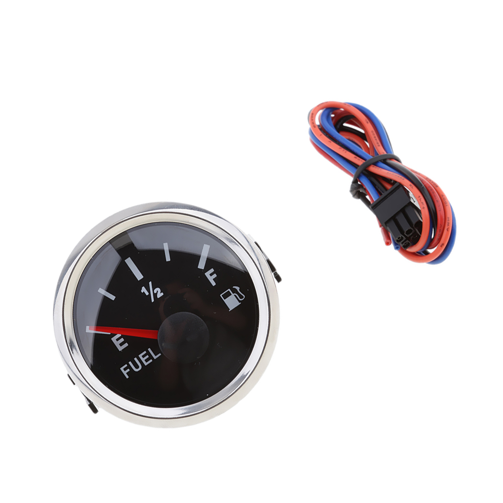 2 inch 52mm Marine Dash Mounted Fuel Lever Gauge - E-1/2-F Indicating Range (0 to 190ohm)