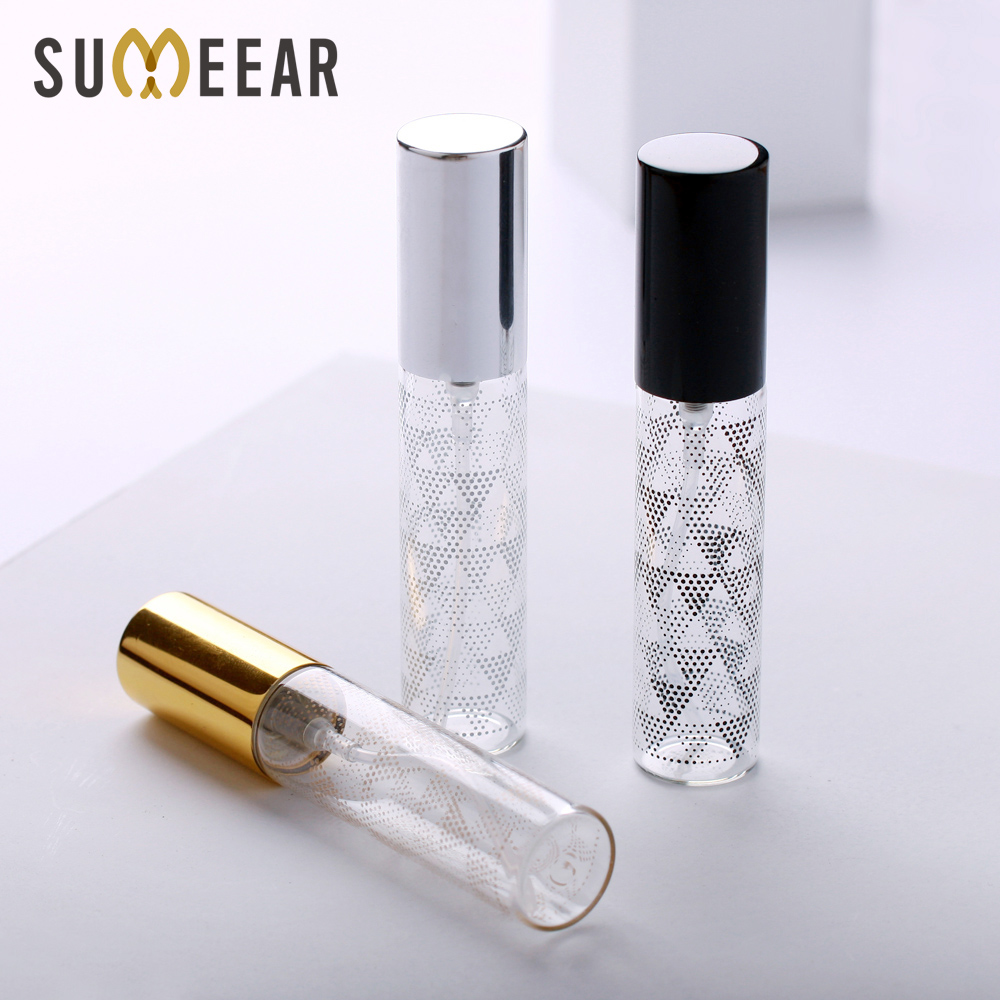 Best of 100PCS / Lot 10ml Clear Glass Atomizer Bottle Colored Dots Aluminum Cap Spray Perfume Bottle Travel Bottles Container Reviews & Tips