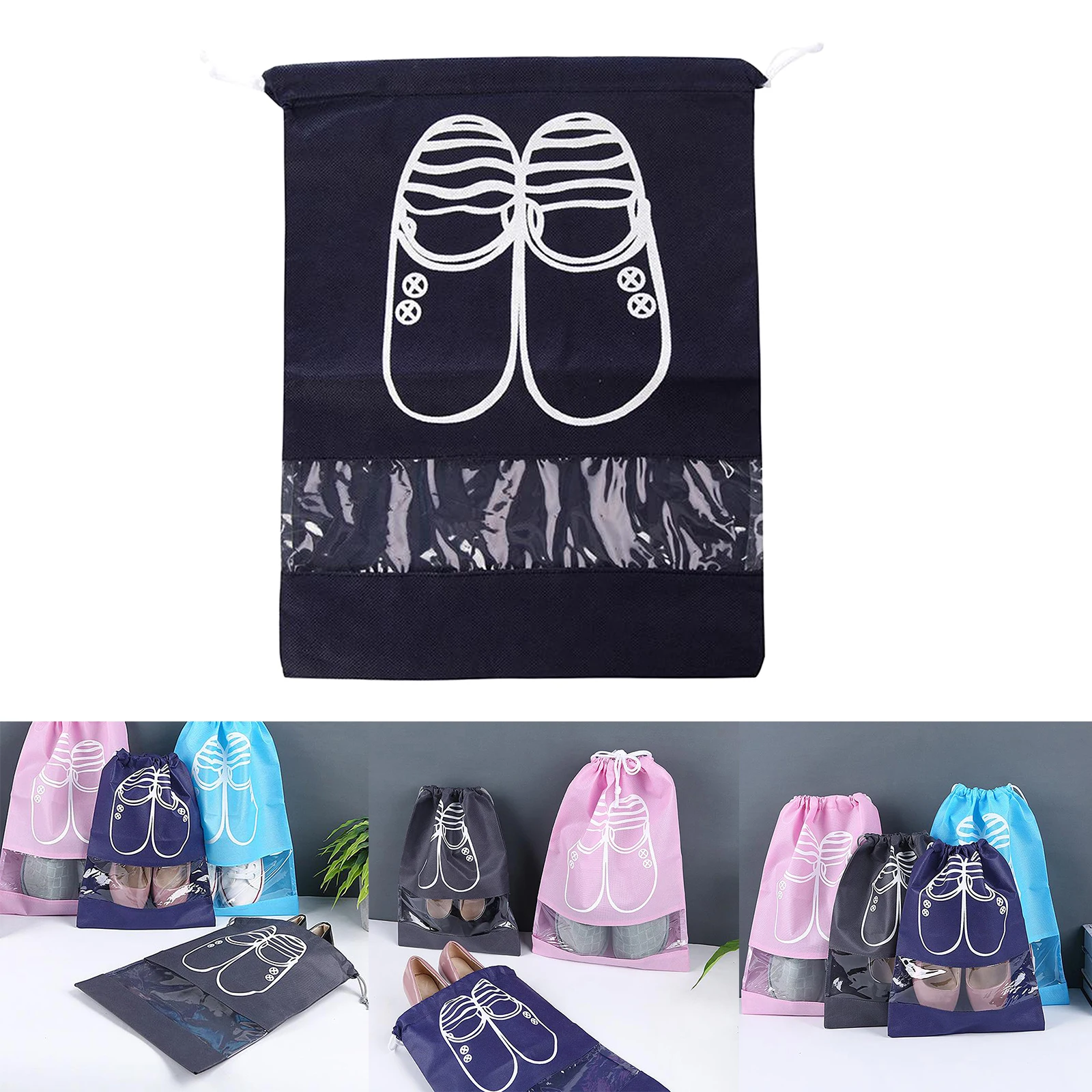 Drawstring Shoes Storage Bag Travel Storage Organizer Portable Package Bags Drawstring Shoe Storage Bag Travel Sundries Pouch