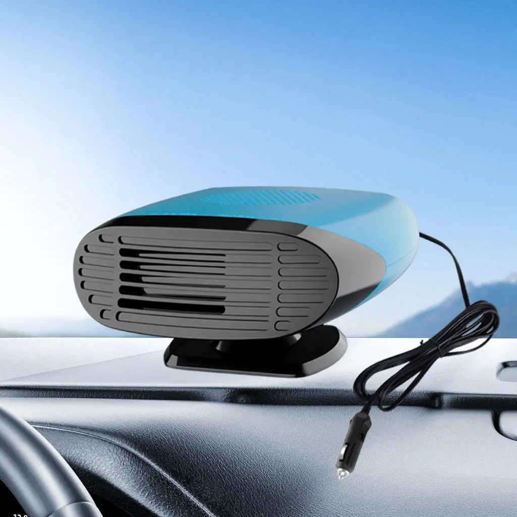 Car Heater Fan Plug into Cigarette Lighter Dryer Defroster 360-Degree Rotation Base Anti-Fog Vehicle Demister Fits for All Cars