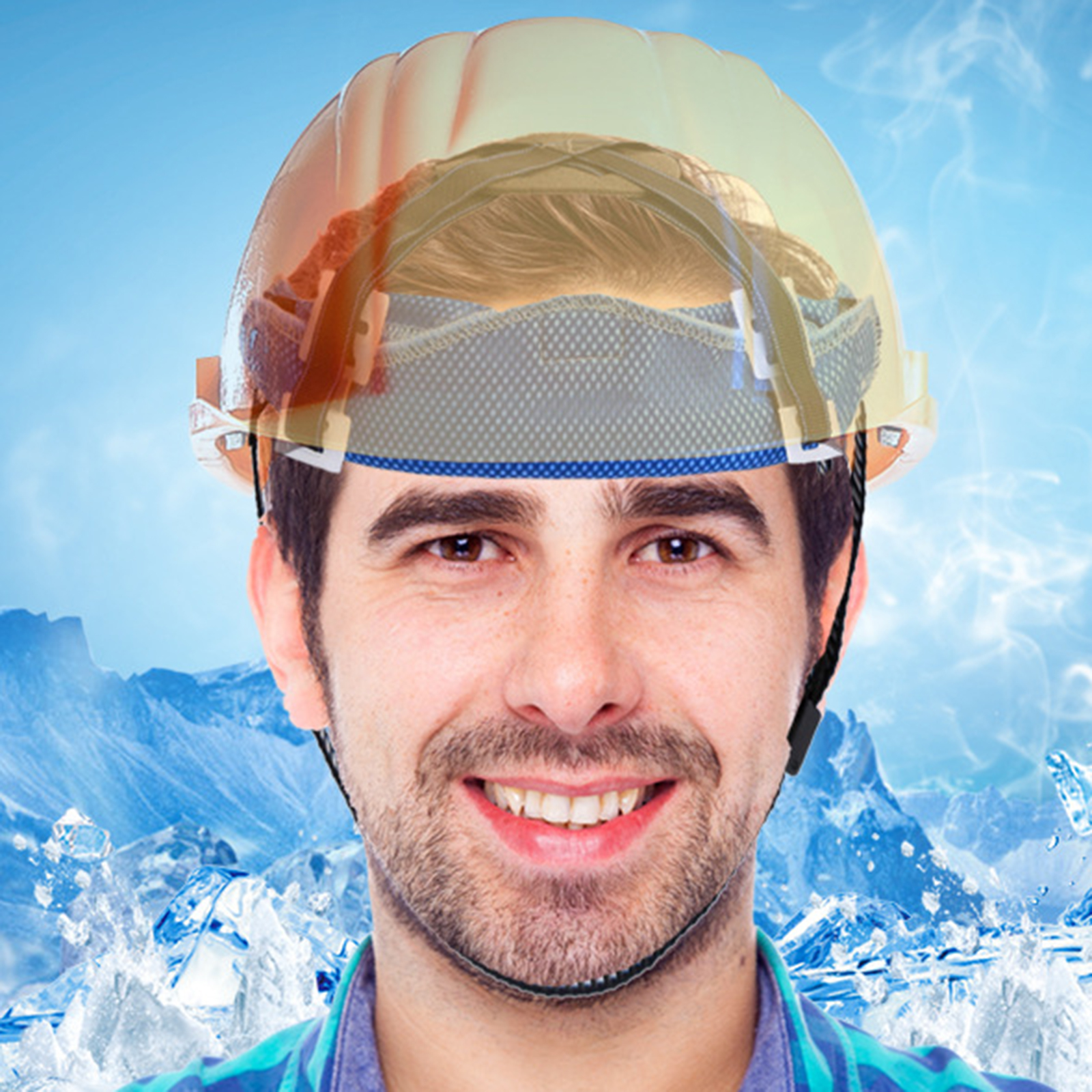 Cooling PVA Cold Fabric Hard Hat Sweatband Liner Strip Cold Feeling Quickly Cool Down Absorb Sweat Self-adhesive Cloth Accessory