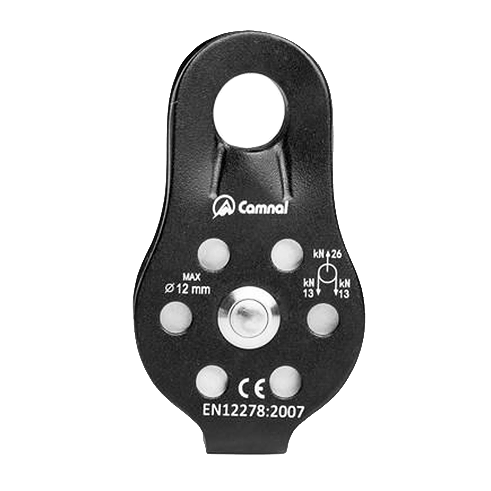 2xOutdoor Caving Lifting Rock Climbing Fixed Rope Pulley Equipment 26KN Black