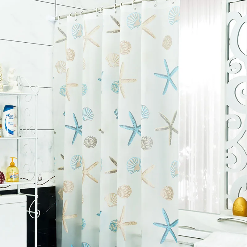 3D Floral Pattern Waterproof Bath Curtain