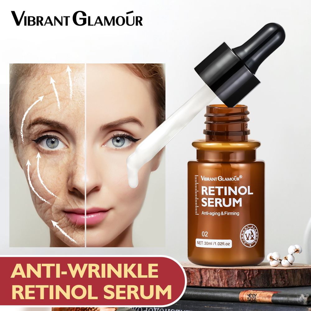 Best of VIBRANT GLAMOUR Retinol Face Serum Moisturizing Whitening Firming Fade Fine Lines Anti-wrinkle Anti-aging Deep Care Essence 30ML Reviews & Tips