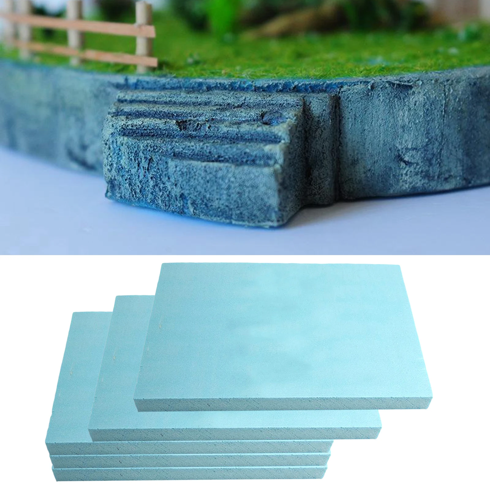 5 Piece Blue Foam Slab Board DIY Crafts Modelling Building Scenic Terrain Kit, 295x395x30mm