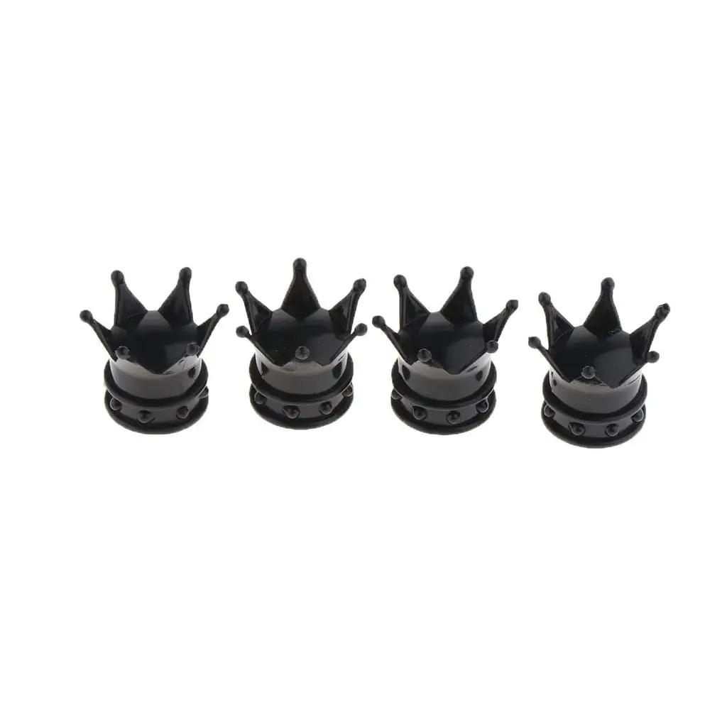 4 Pieces ABS Plastic King Queen Crown Valve Caps Tire Wheel Stem Universal for Car Truck and Motorcycle