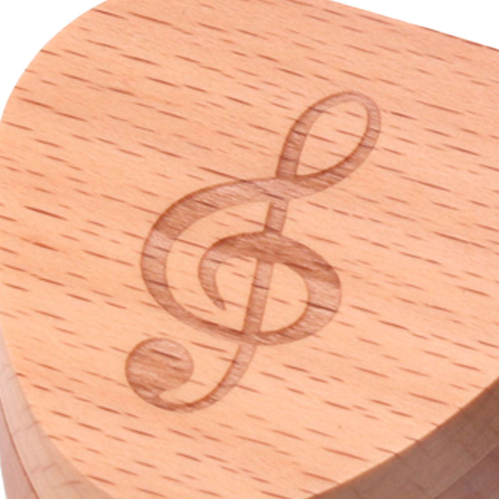 Wooden Heart Shaped Guitar Pick Holder Plectrum Box For Guitar Lovers Musical Gift