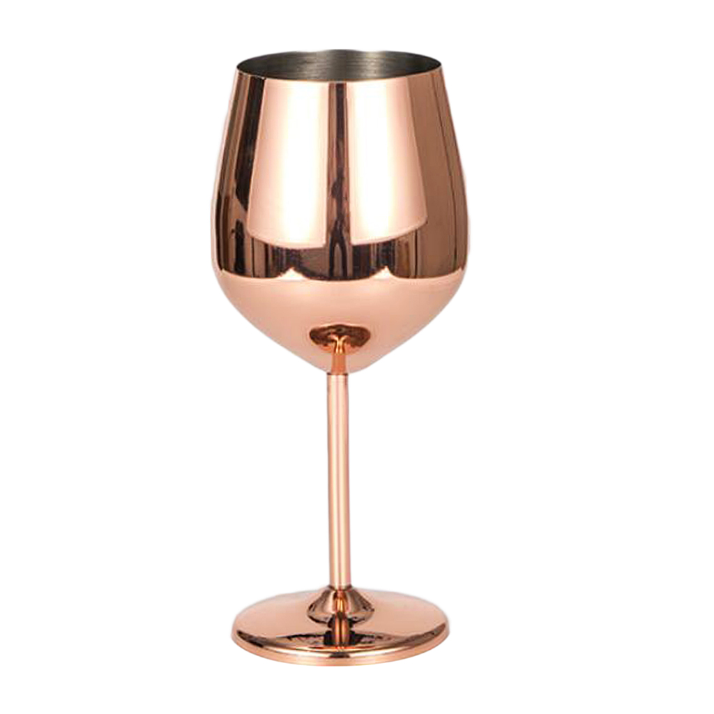 Stainless Steel Wine Glasses for White Red Wine Cocktail with Stem, 500ml