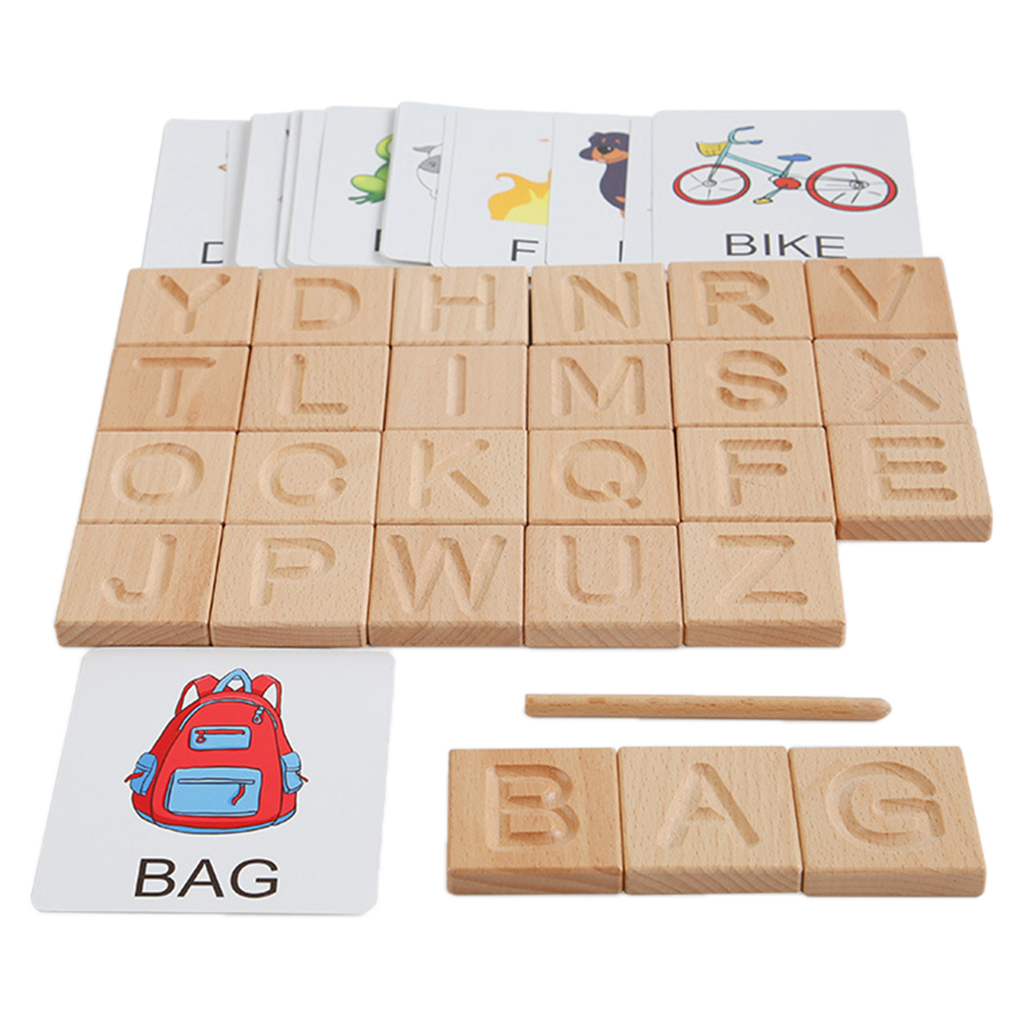Preschool Learning Alphabet Flash Cards Words Matching Games for Toddlers Boys Girls 3+ Years ABC Letters & Words