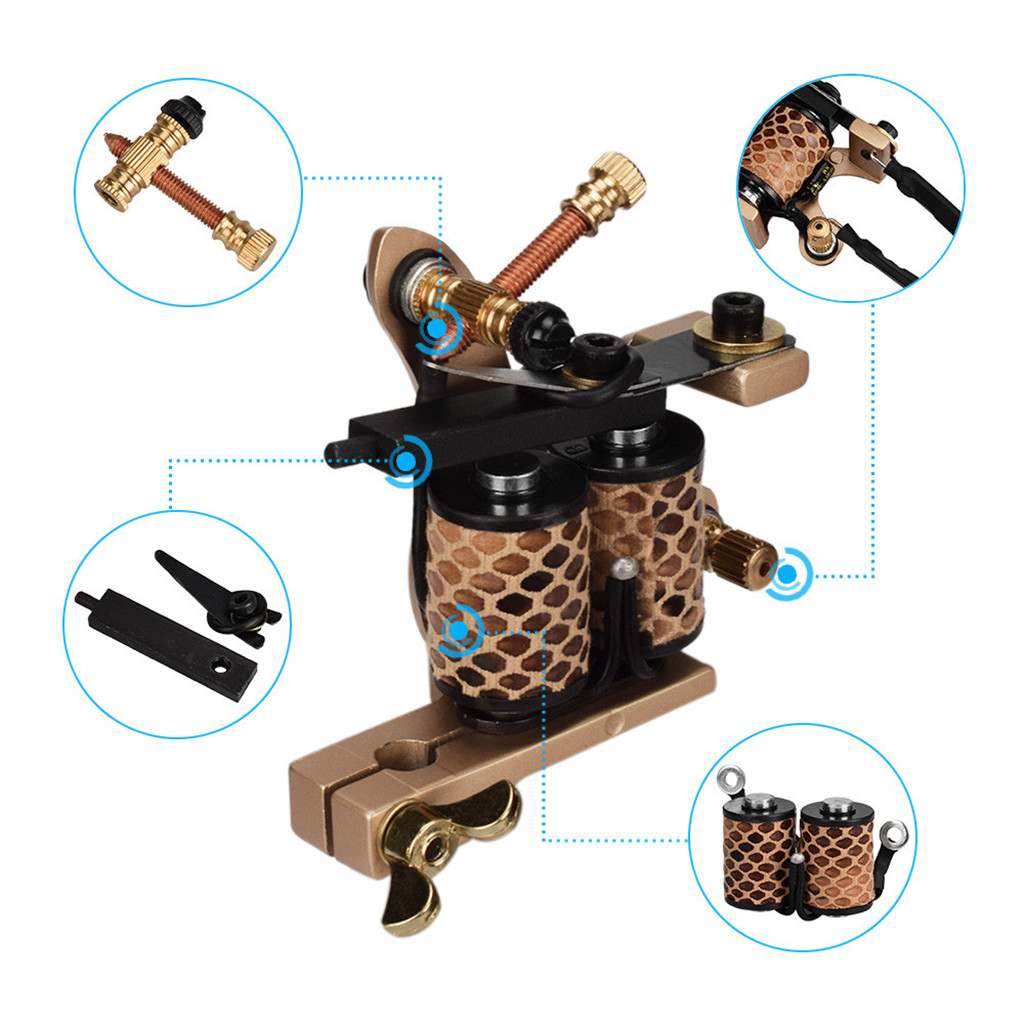 Tattoo Machine Handmade Liner Wraps 10 Coils Shader Body Art Accessories