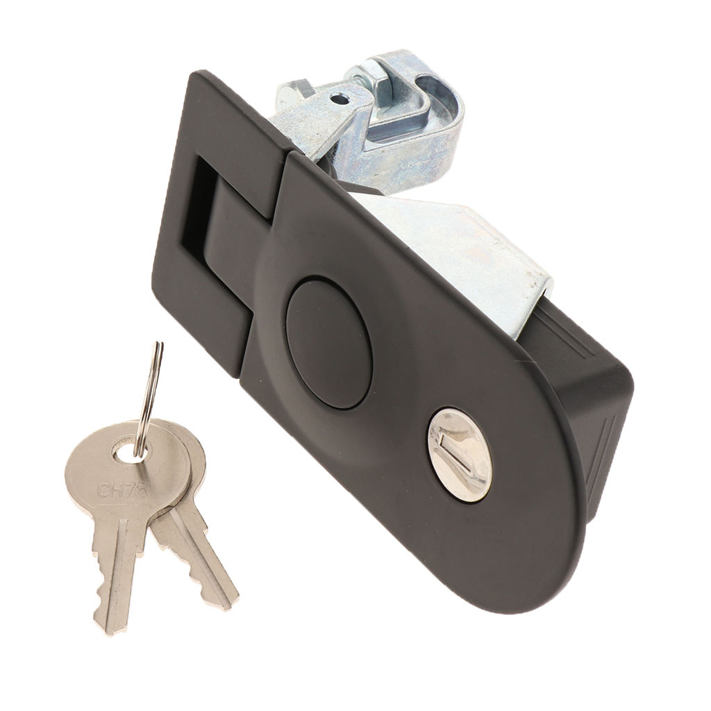 Black Compression Latch Lock W/2 Keys Horsebox Locker Replacement for RV