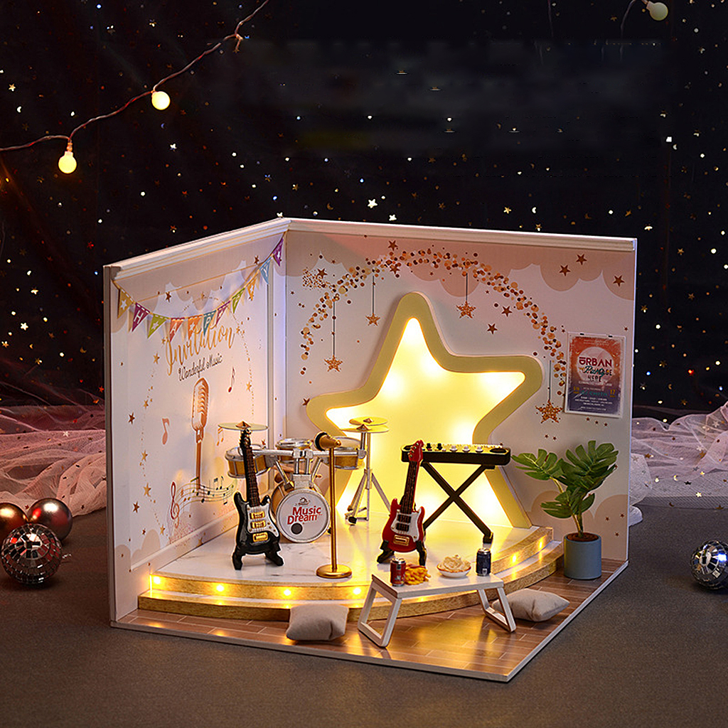 Handcraft 1:12 Dollhouse Music Room for Girls Valentine Christmas Gift Toy