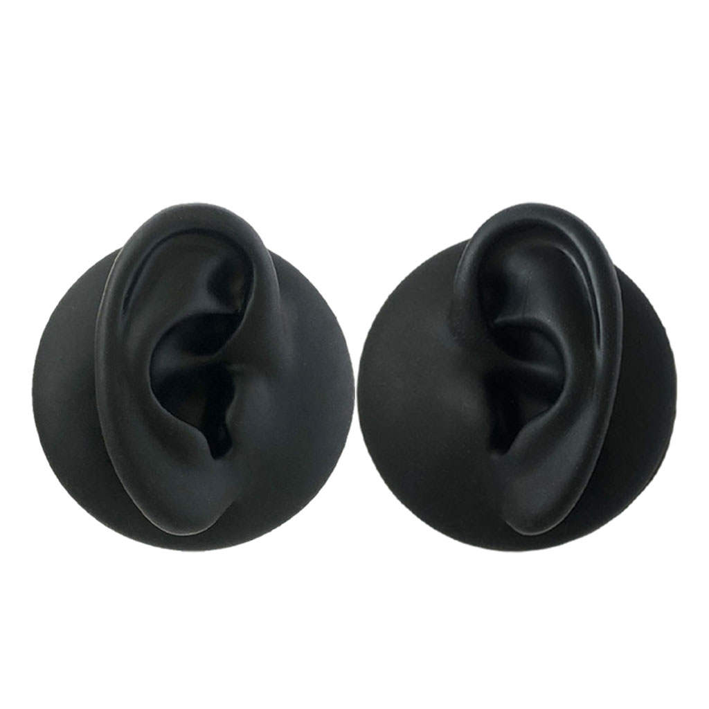 Simulation Ear Model Silicone Body Model Soft Black Relaxing Props for Jewelry Display Ear Studs Ear Massage Teaching Tool Asmr