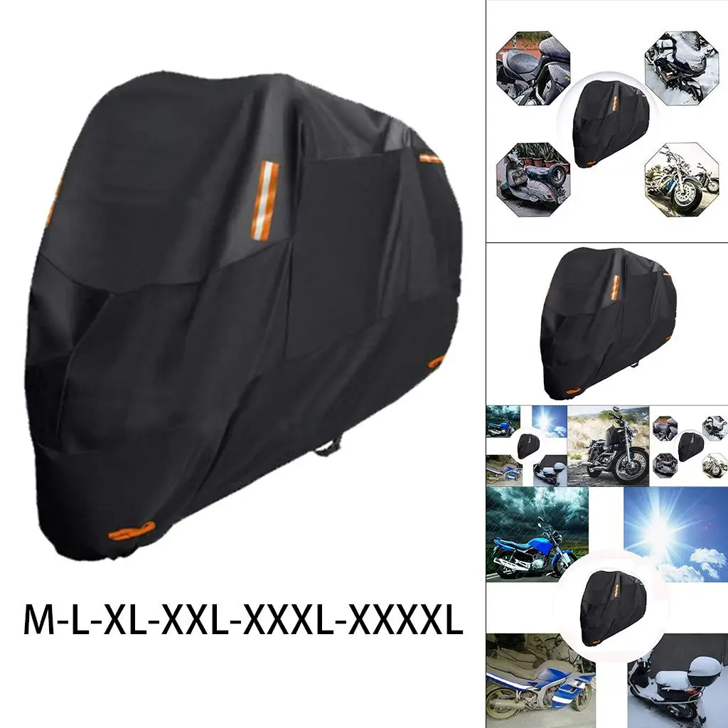 300D Motorcycle Cover Waterproof Night Reflective Sun Outdoor Protection Scooter Shelter ,Made of Nylon Oxford Fabric Sturdy