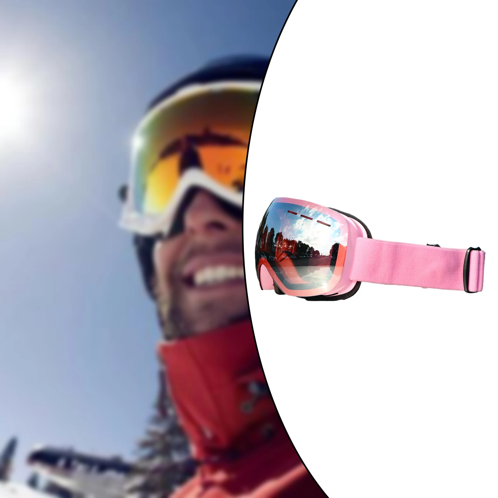 Ski Goggles Frameless UV Protection Safety Lenses for Snowmobile Women