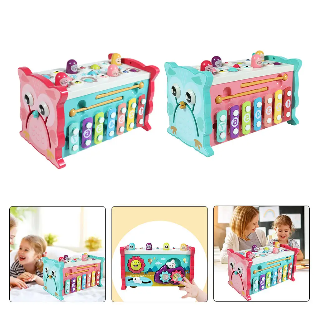 Kids Hammering Pounding Toy Xylophone Puzzle Game Educational Drag Toys for Boys Girls