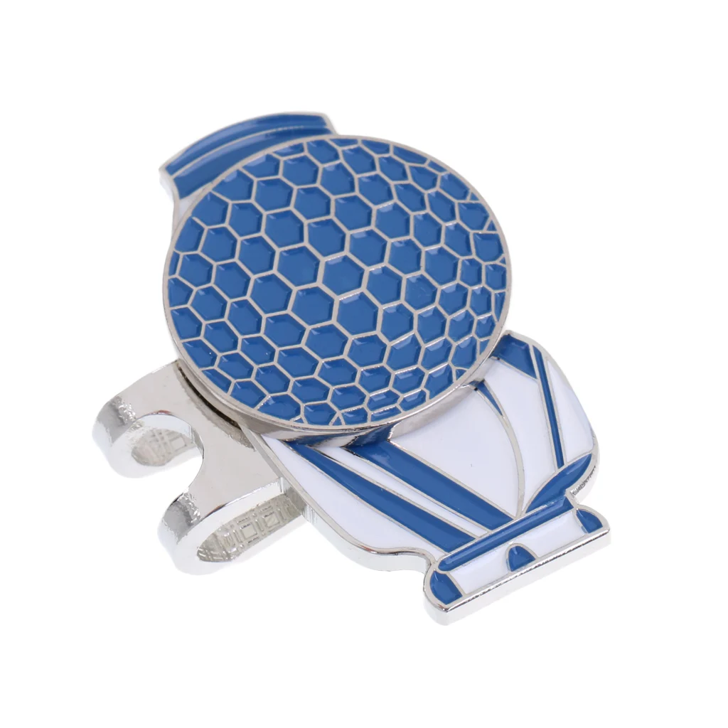 Golf Bag Pattern Alloy Golf Ball Markers with  Hat & Visor Clip Lightweight