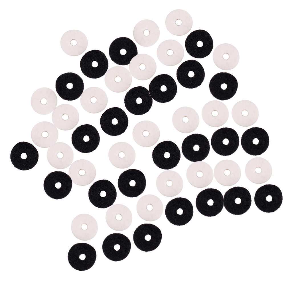 Tooyful Finest Pack/50pcs Felt Guitar Bass Strap Lock Washer Gaskets DIY Musical Instrument Accessory