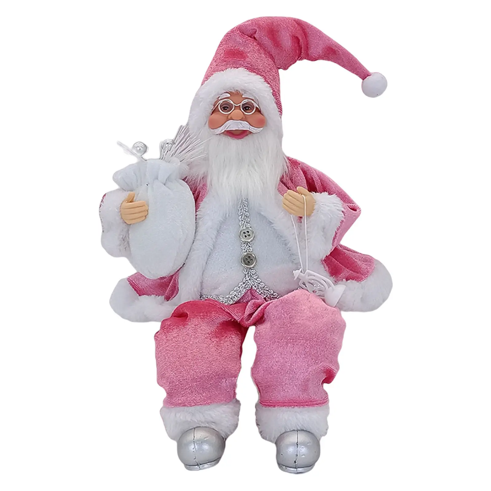 Santa Claus Doll Snowman New Year Dwarf Traditional Sitting Moving Cute Decorations Figurines for Office Party Xmas Tree Kids