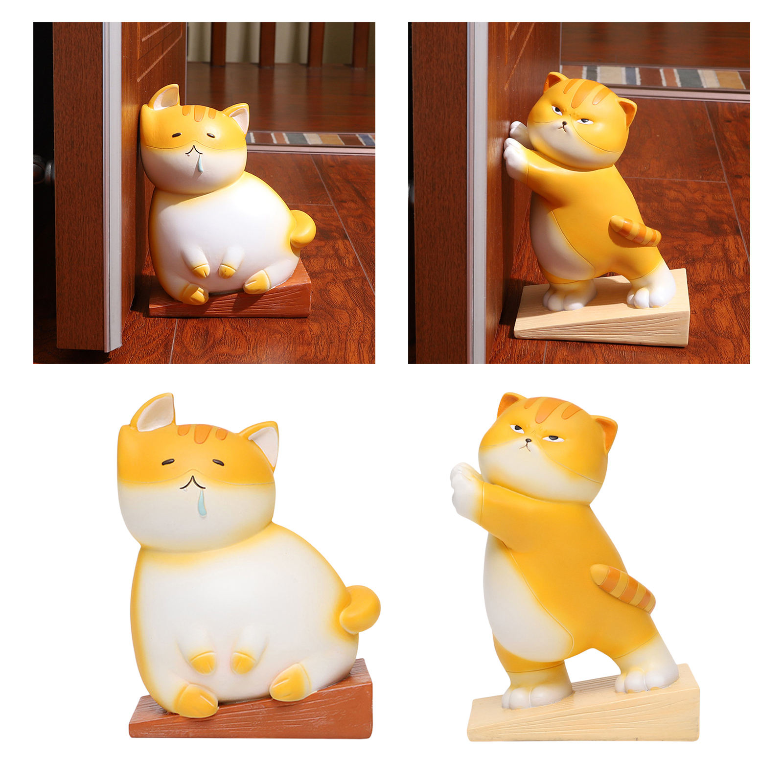 Cute Cat Door Stopper Wedge – Sturdy Door Stop, Floor Doorstop Ensures Tight Fit for Gaps up Home Office Hotel Supplies