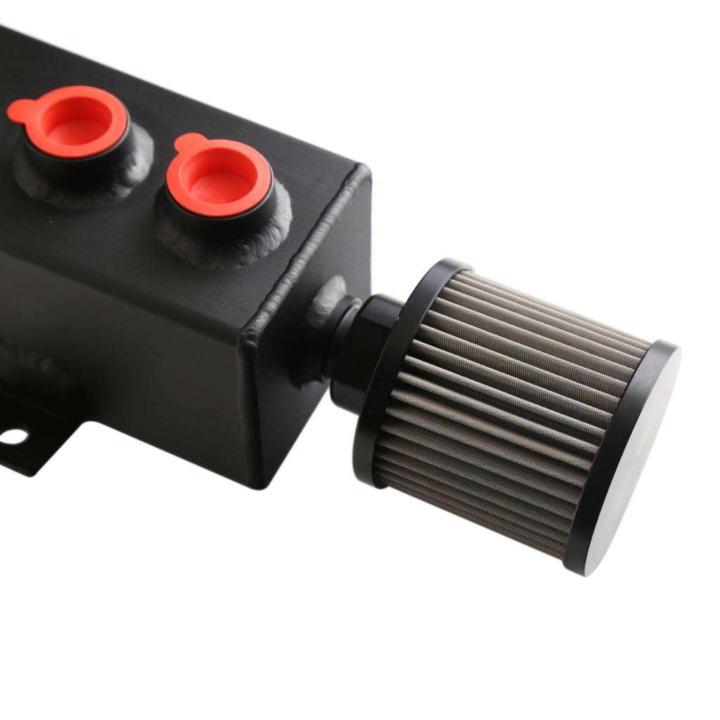 Universal Aluminum Oil Catch Can Polish Baffled Reservoir Tank with Breather Filter,160*80*80mm