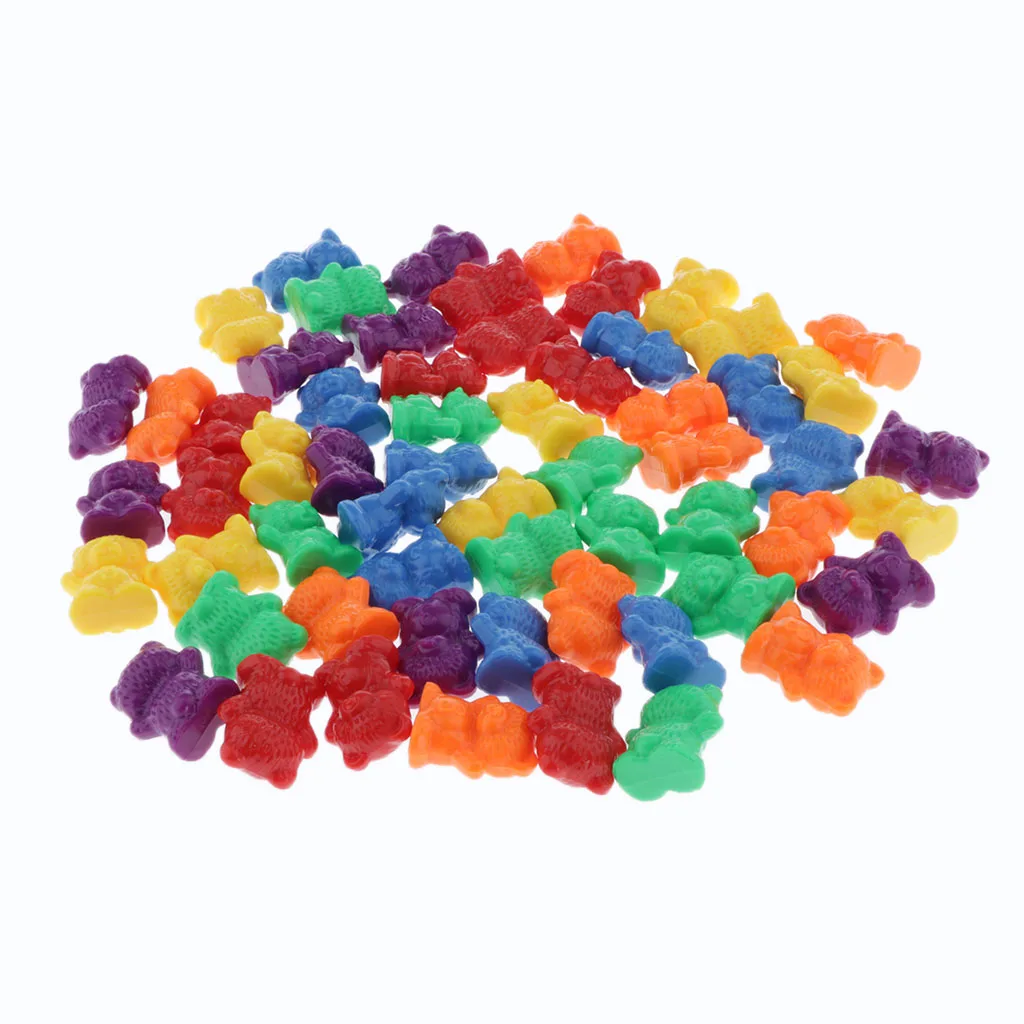 Counting & Sorting Toys Mathematics 60pcs Kids Plastic Bear Counters Education 