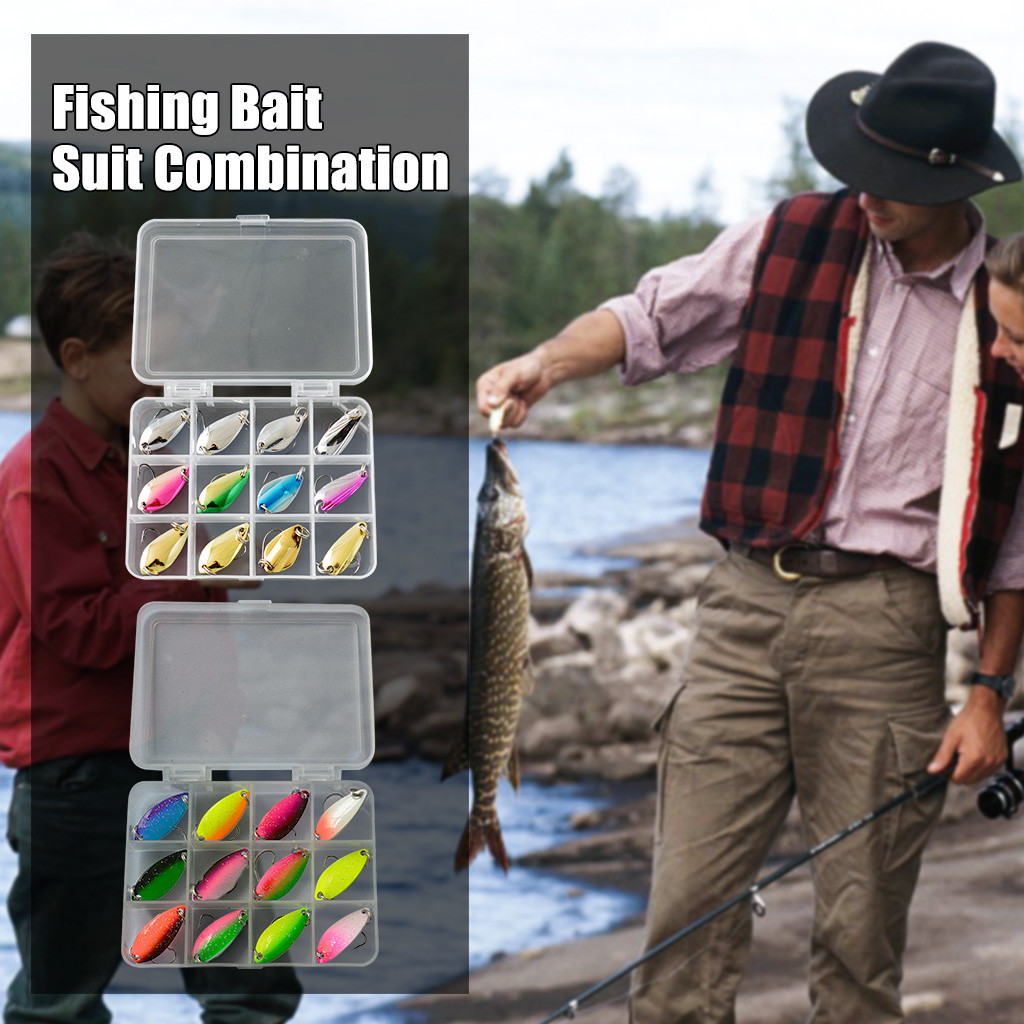 Isca de Pesca Iscas de Pesca Conjuntos de Silicone Iscas para a Pesca de Pesca Lantejoulas Atacar Artificiais Inducemen Senuelos 2021 12 Pçs - Set 1 12 Pçs set Lantejoulas Isca De Pesca