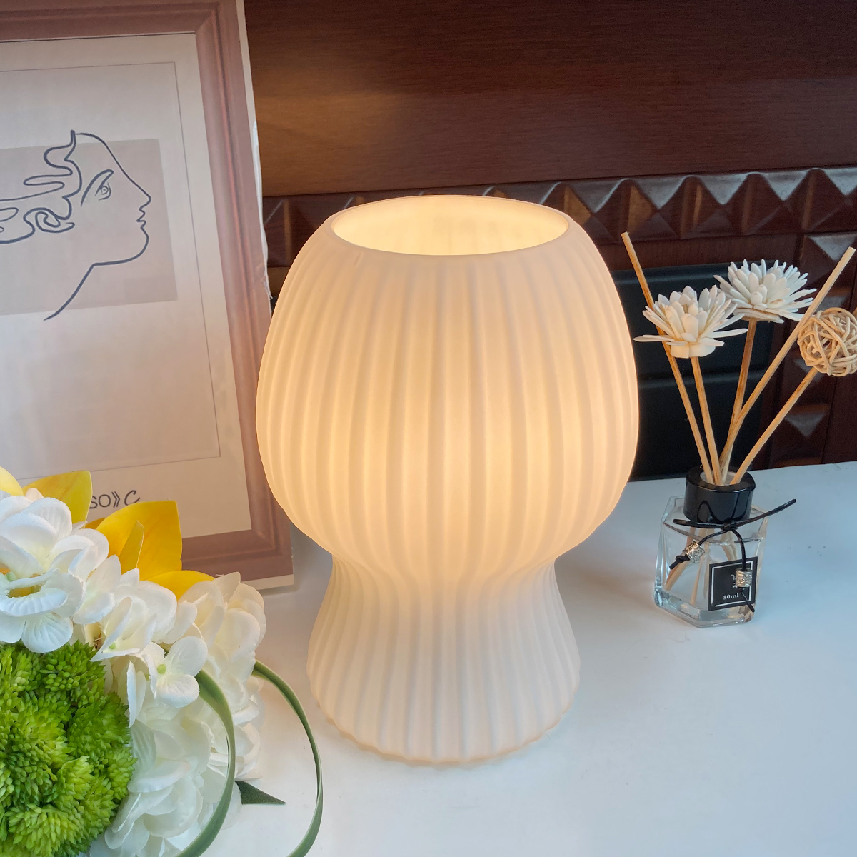 striped mushroom lamp