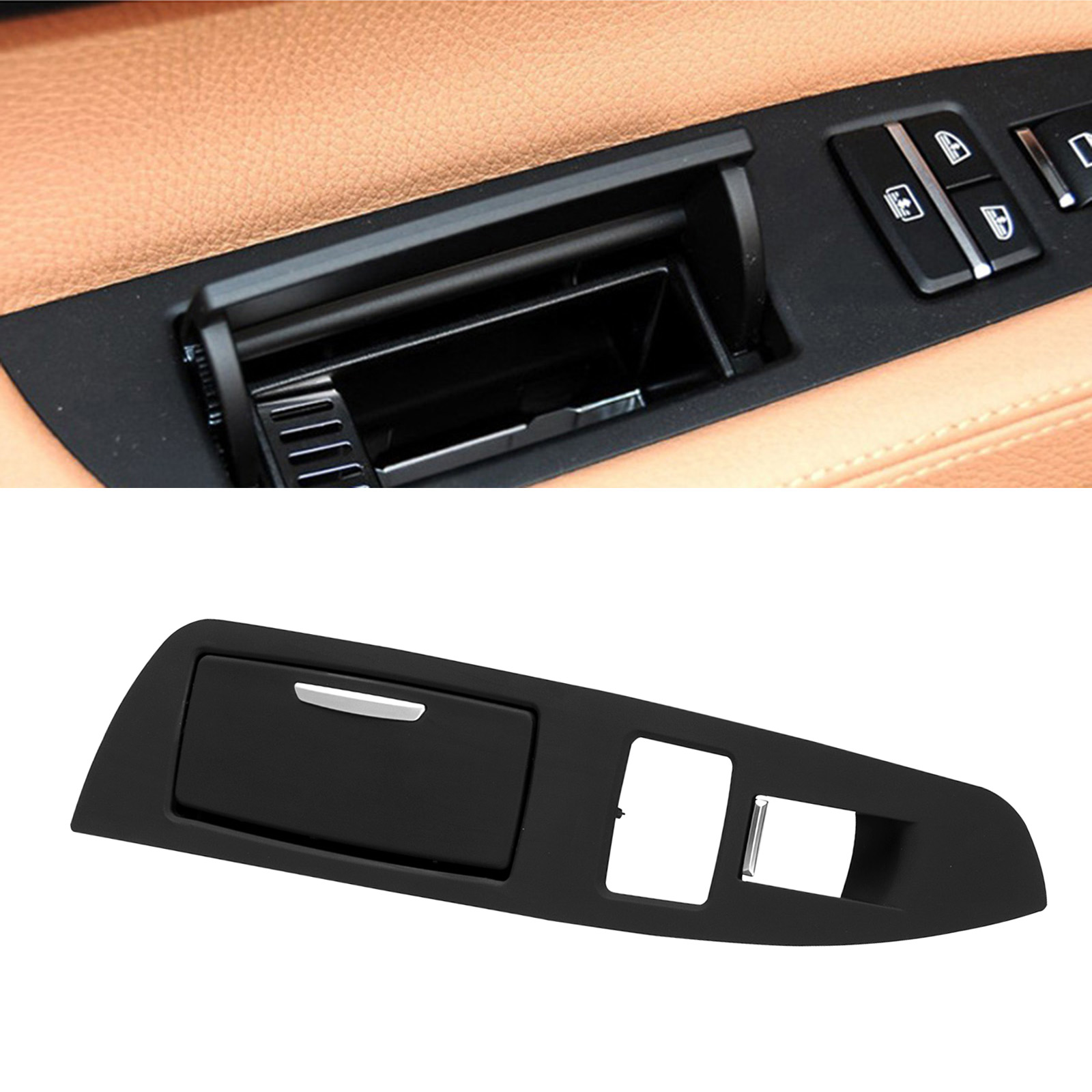 Handle Switch Door Ashtray Assemly Rear Door Interior Door Panels Trim Cover Plate for BMW 7 Series F01 2009-2017 Replace