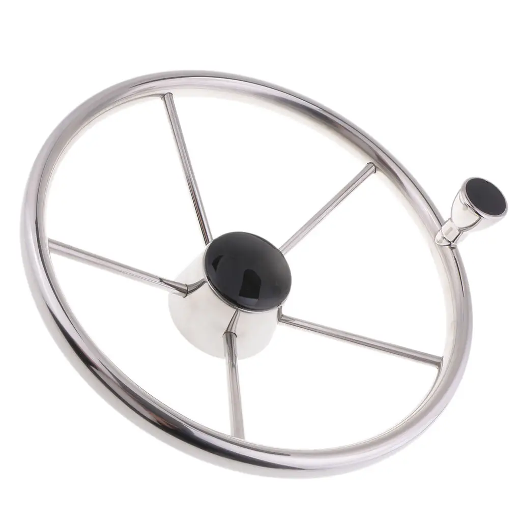 Boat Stainless Steel Steering Wheel 5 Spoke 13-1/2