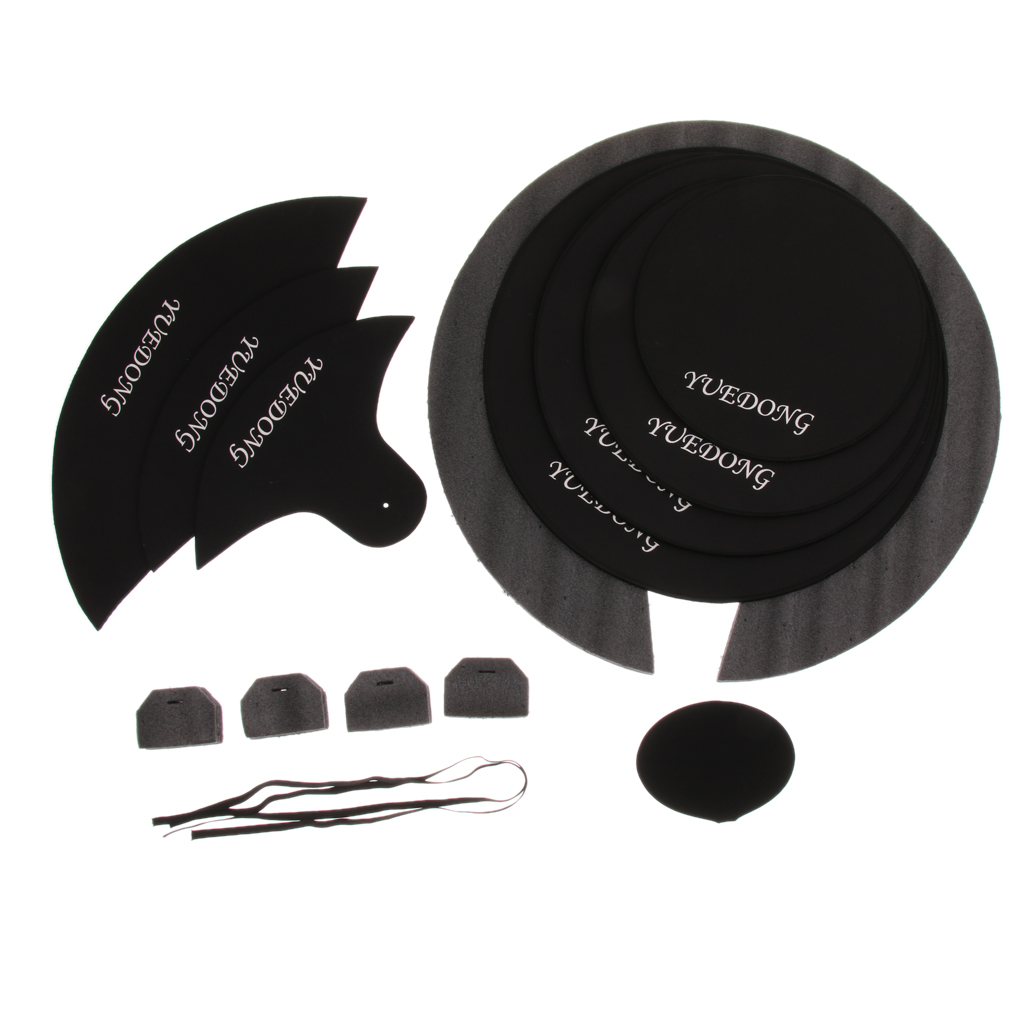 Cymbal Mute Pad Drum Head Pad Drum Kit Set Accessory for Drummer Black