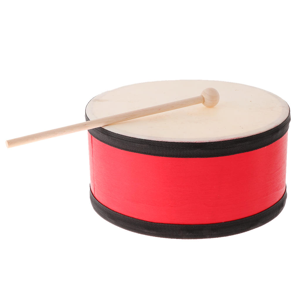 Lovoski Children Wooden Percussion Toy Kindergarten Hand Drum with Stick Toy