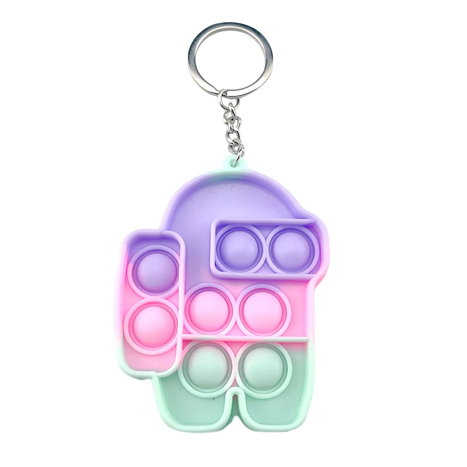Mini Pops Simple Dimple Keychain Its Push Bubble Anxiety Sensory Fidget Toy Anti Stress Relief For Autism Adults Key Chain Toys nedo stress ball