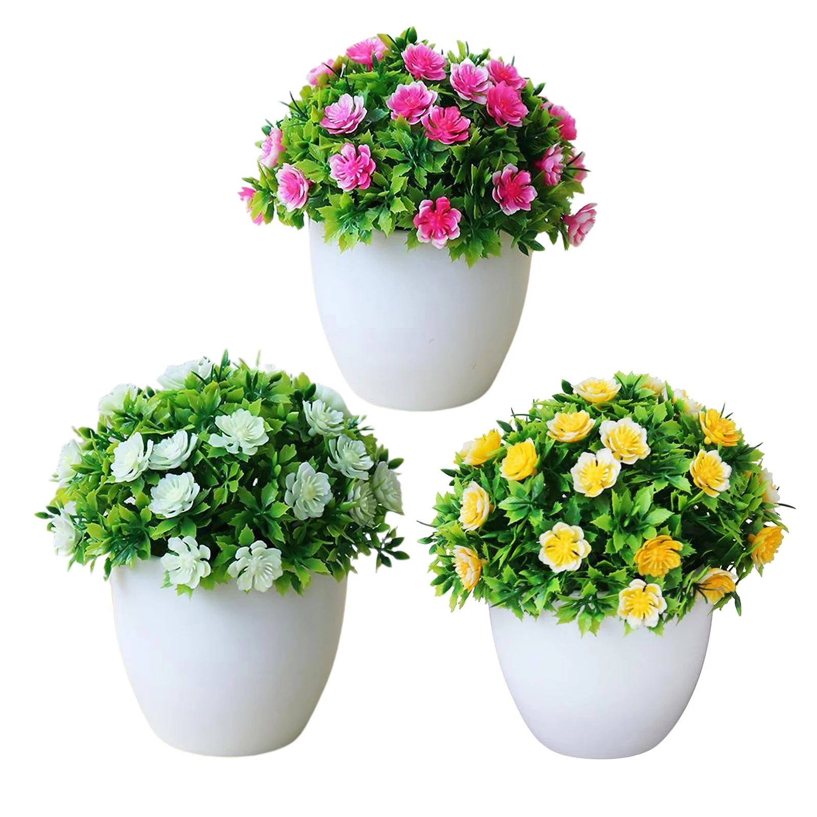 Modern False Fake Artificial Flower Potted Plants Decorative With Pot Garden Home Farmhouse Centerpieces Wedding Indoor Decor