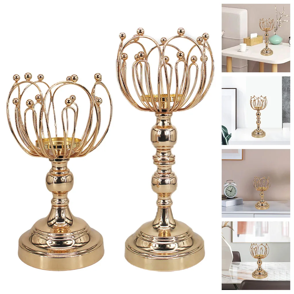 Candle Holder Wedding Centerpieces Table Decoration Gold Home Accessories Living Room Decor Crystal Candle Stick Holder