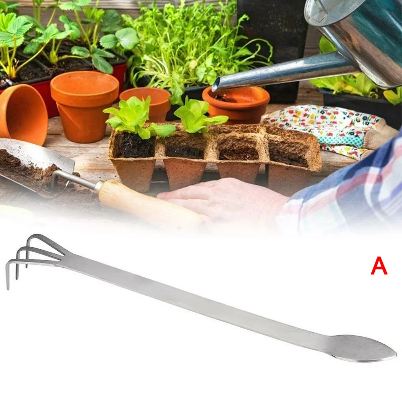 Spatula 2 in 1 Stainless Steel Bonsai & Gardening Tool Root Rake 