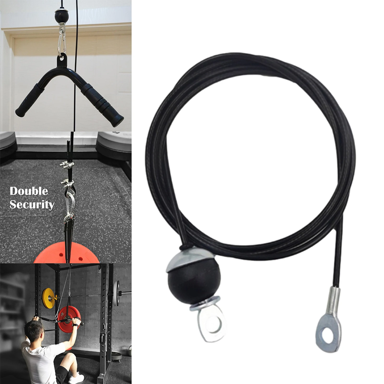 Lifting Load Adjustable Steel Fitness DIY Pulley Cable Rope Arm Shoulder Gym 